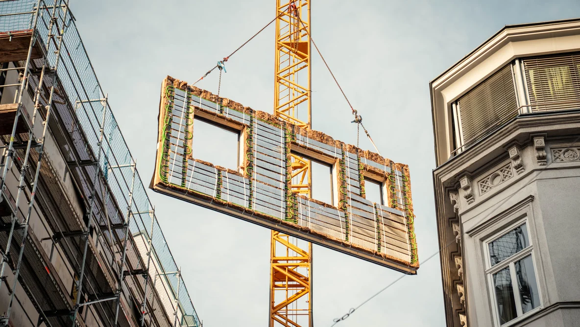 Montage vorgefertigte Elemente Arenberggasse