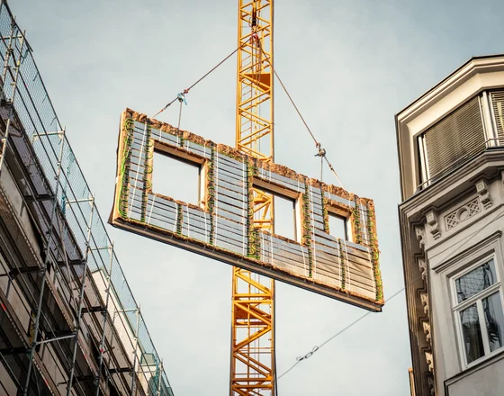 Montage vorgefertigte Elemente Arenberggasse